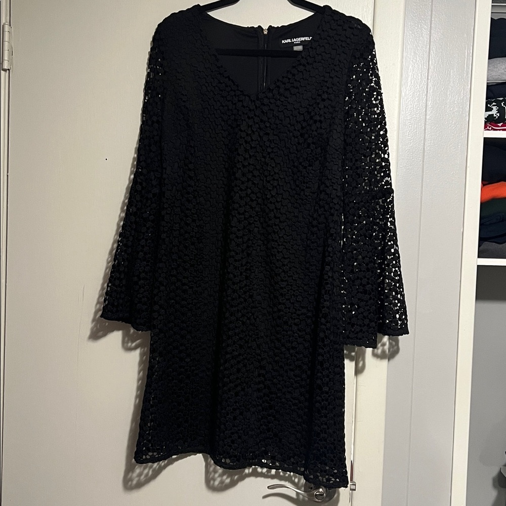 Karl Lagerfeld Black Long Sleeve Dress